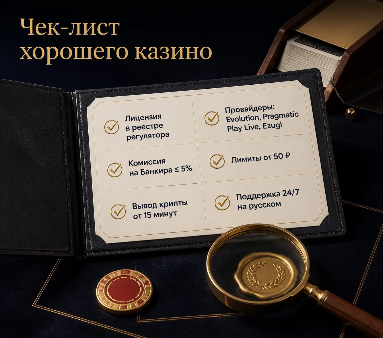 Шесть пунктов проверки казино